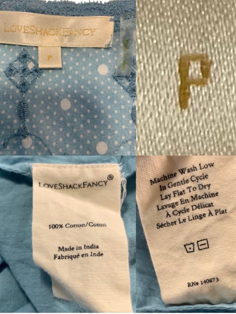 LoveShackFancy Corelli Dress P 00 Blue Bonnet Mini Ruffle Tiered - Picture 8 of 16